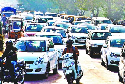 Heavy jam in Chandigarh Due to the circulation system