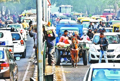 Heavy jam in Chandigarh Due to the circulation system