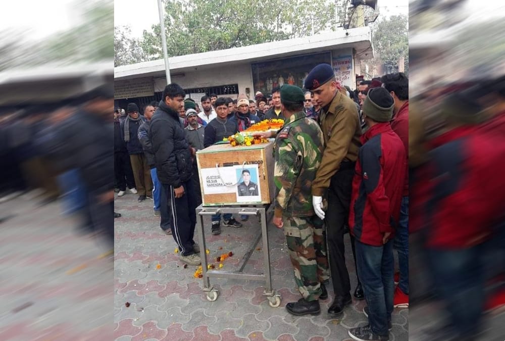 Uttarakhand martyr narendra singh funeral emotional photos