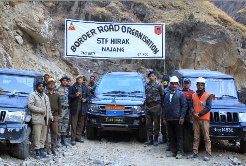 Indian BRO Team construction complete road to china border