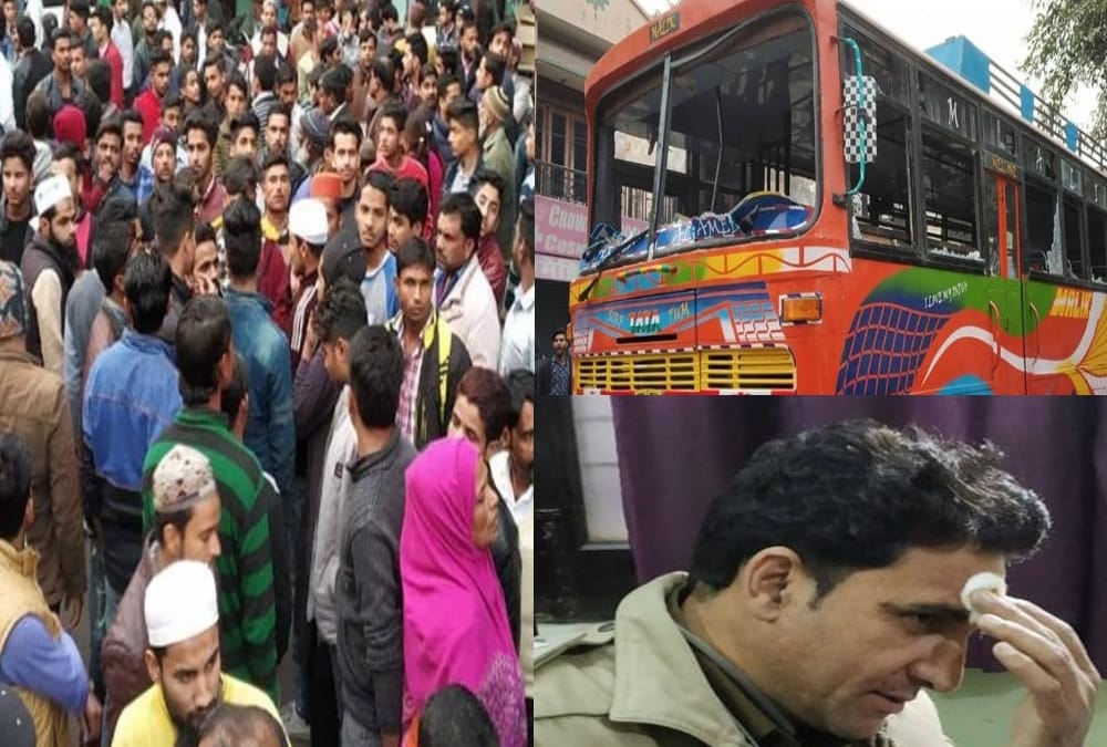 Police Lathicharge on angry people after Boy child killed in bus accident haldwani