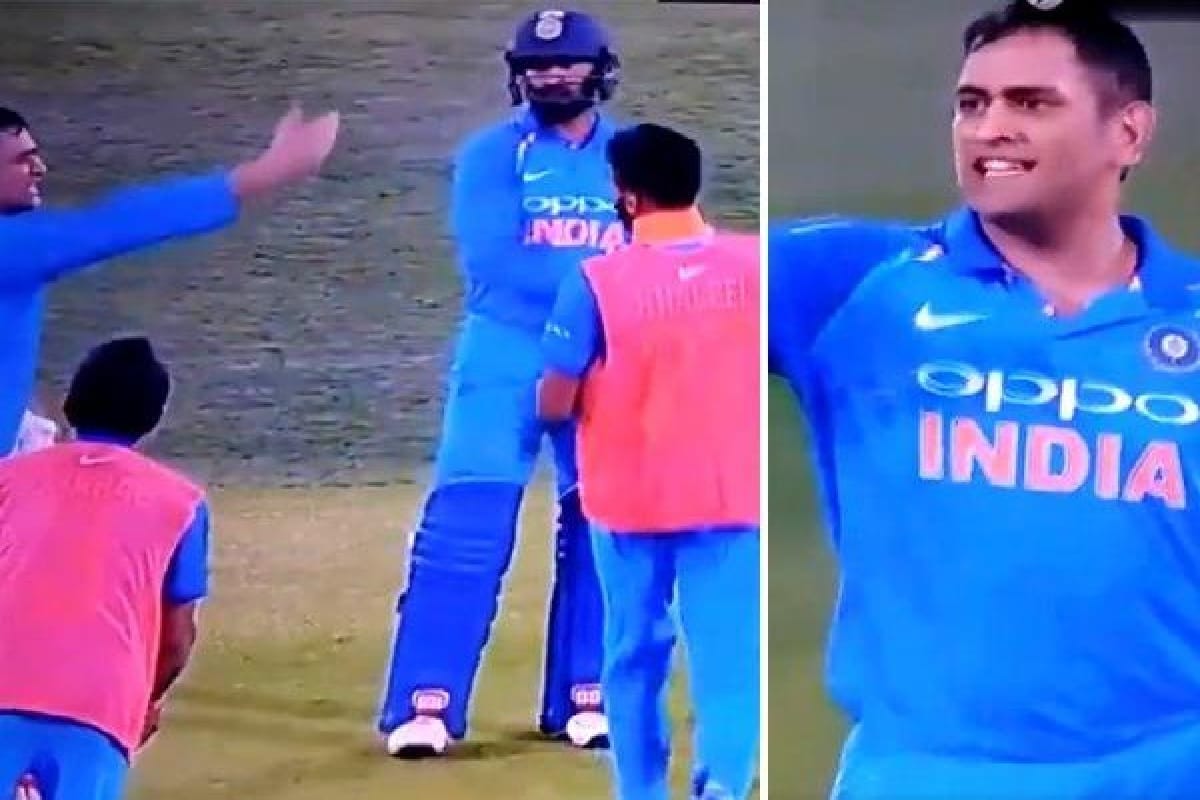 ms dhoni get angry on junior cricketers on the field