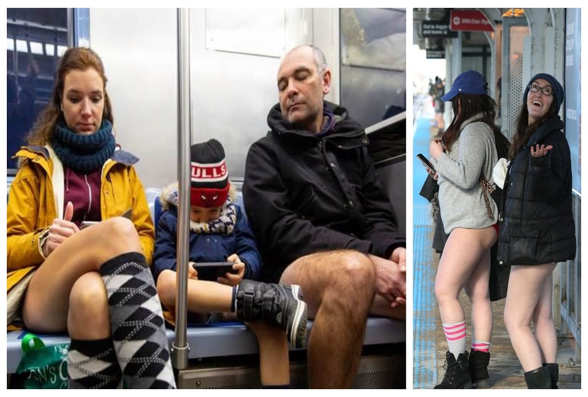 no pants subway ride people travelling in metro without pants in america