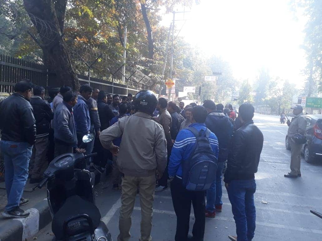 ongc contractual worker protest in dehradun