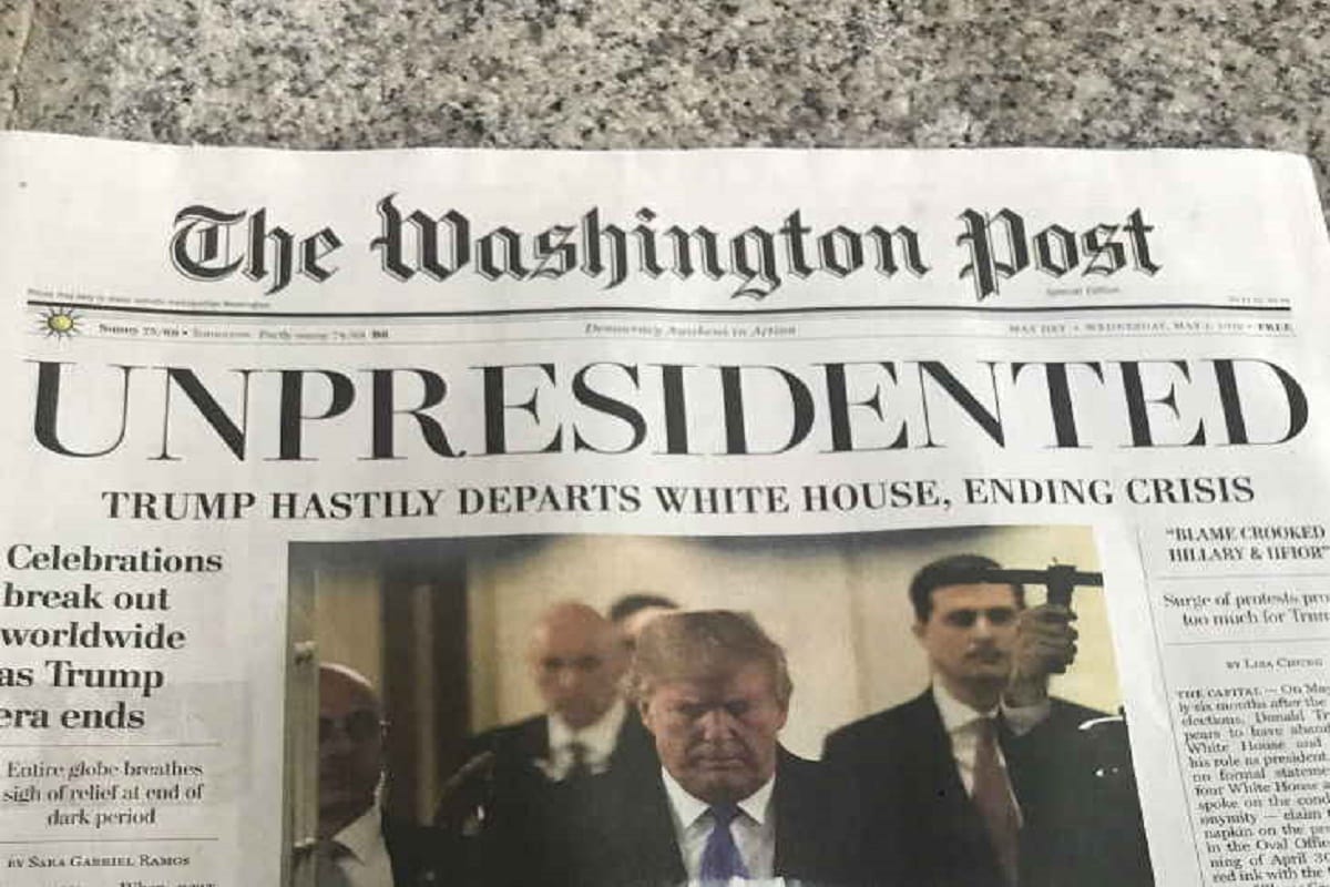 Fake News of Donald Trump resigns, duplicate Washington Post circulate