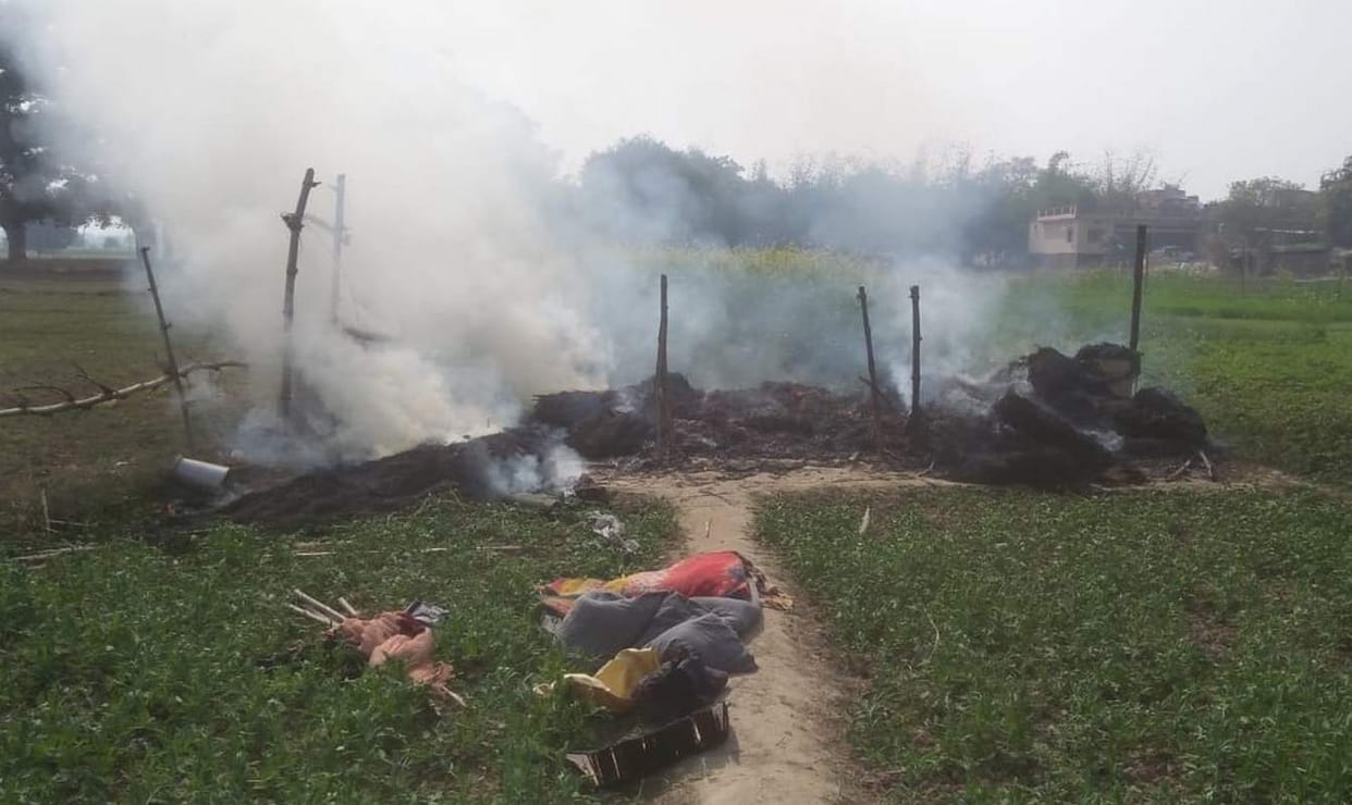 Gas cylinder blast in hut at ghazipur