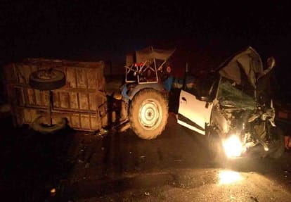 car accident in auraiya woman dies