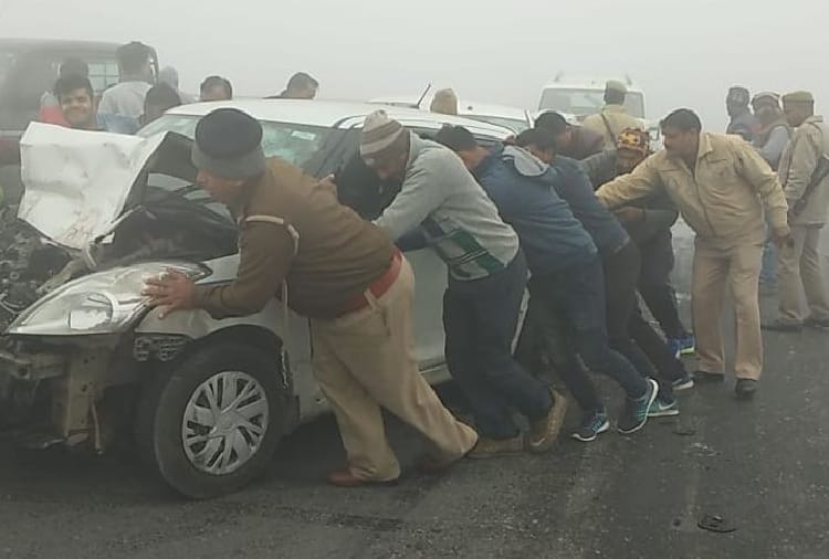 45 vehicles collided on KGP expressway due to fog in sonipat