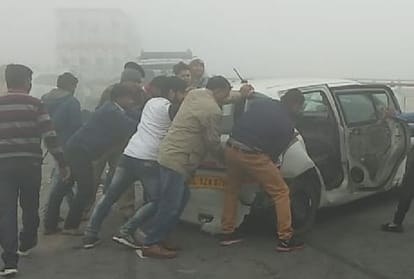 45 vehicles collided on KGP expressway due to fog in sonipat