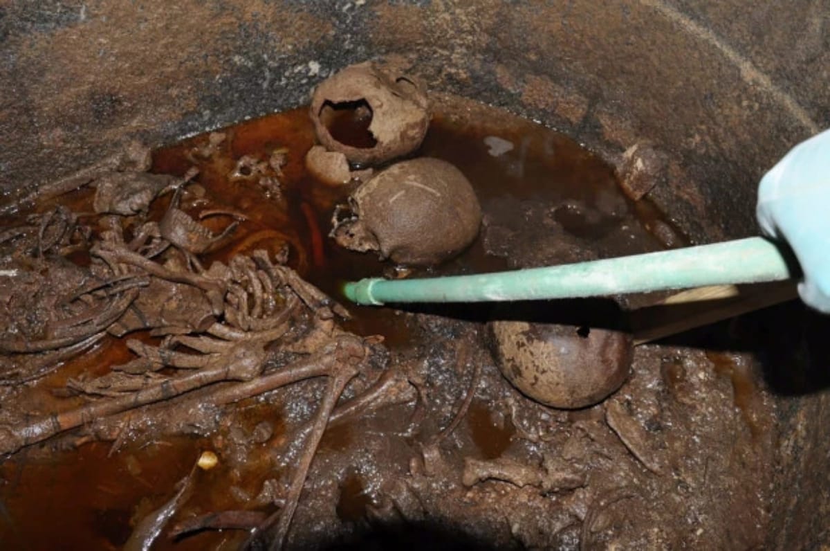 Egypt Alexandria city sarcophagus found three decomposed mummies after sewage leak