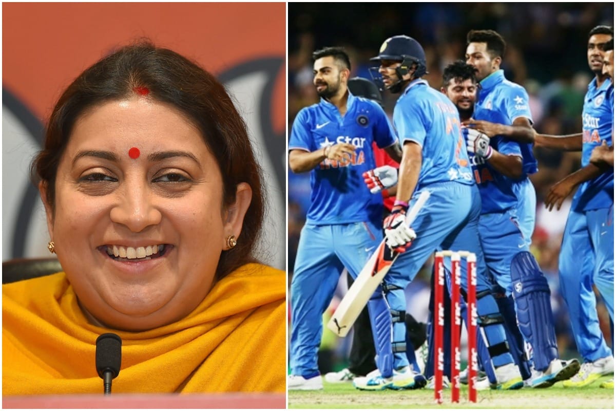 Indians crazy about Cricket, Smriti iranai have to postponed her press conference till India wins