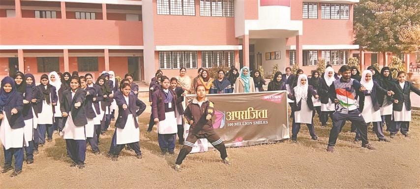 Aparajita: Schoolgirls learned self-defense tricks