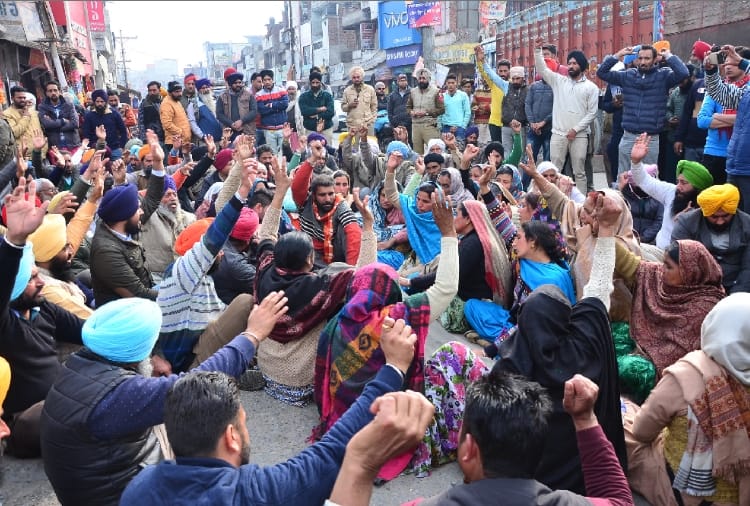 Protest in punjab's Batala against murder