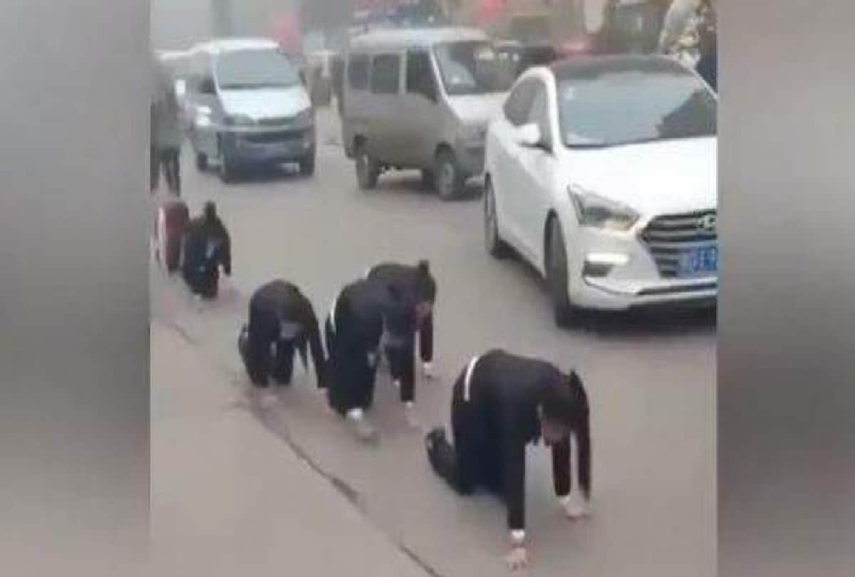 chinese company forced to punishment for employees to crawl on road for not completing targets