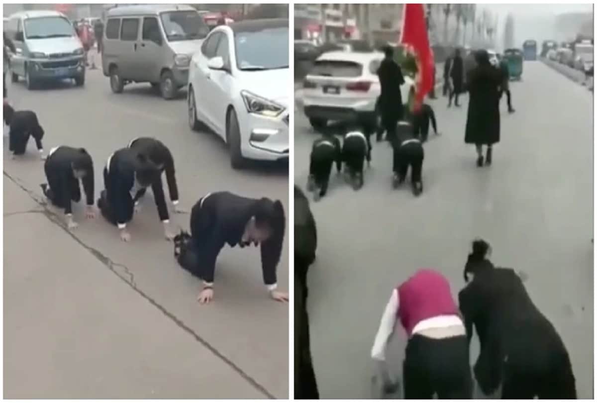 chinese company forced to punishment for employees to crawl on road for not completing targets