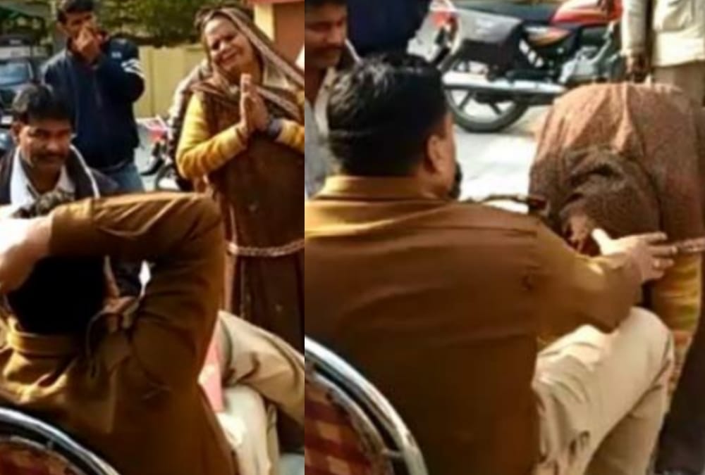 action against police man who did not help a lady in lucknow.