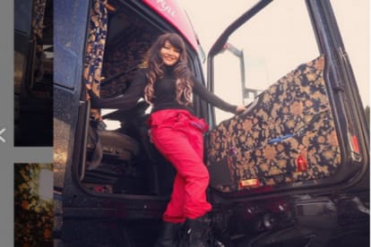Japnese beautiful truck driver is here, see the images