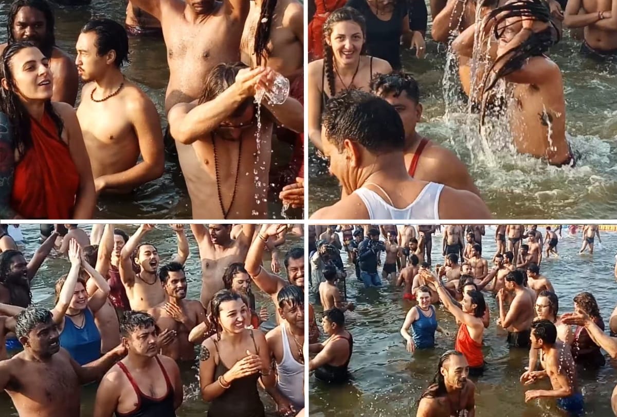 Kumbh Mela 2019:Foreign devotees snan in sangam on Paush Purnima