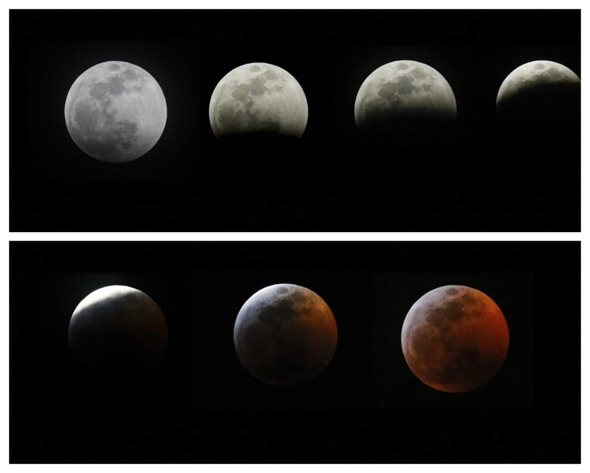 Pictures of Super blood wolf moon in world