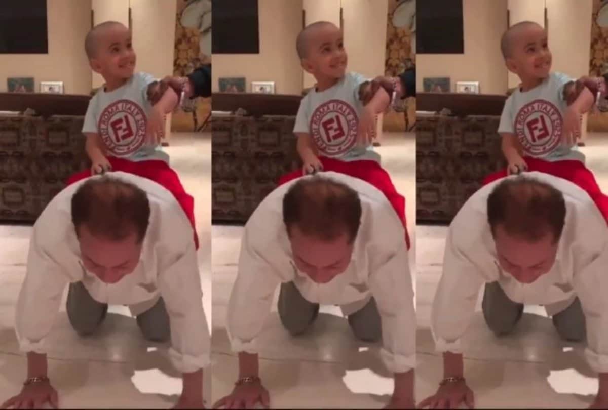 salman khan father salim khan become horse at the age of 83 for arpita son