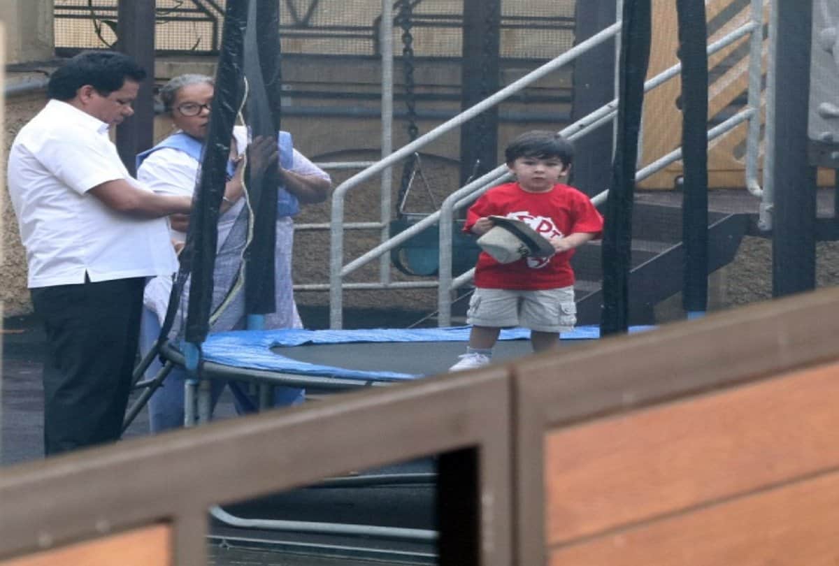 taimur ali khan is seen doing horse riding