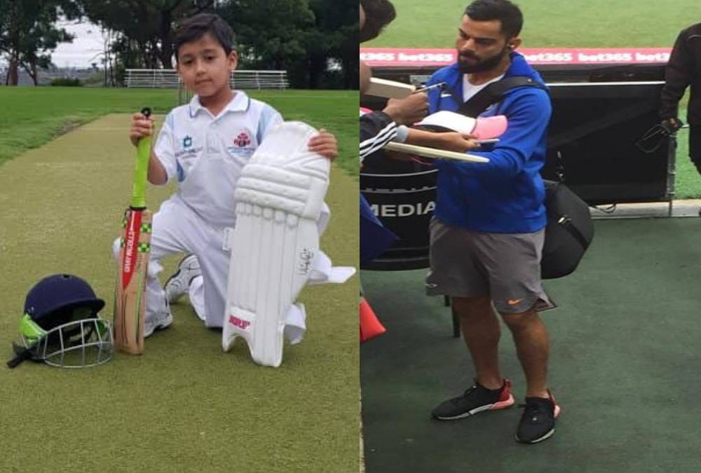 Virat kohli gift his batting pad to uttarakhand boy after India vs australia match wins