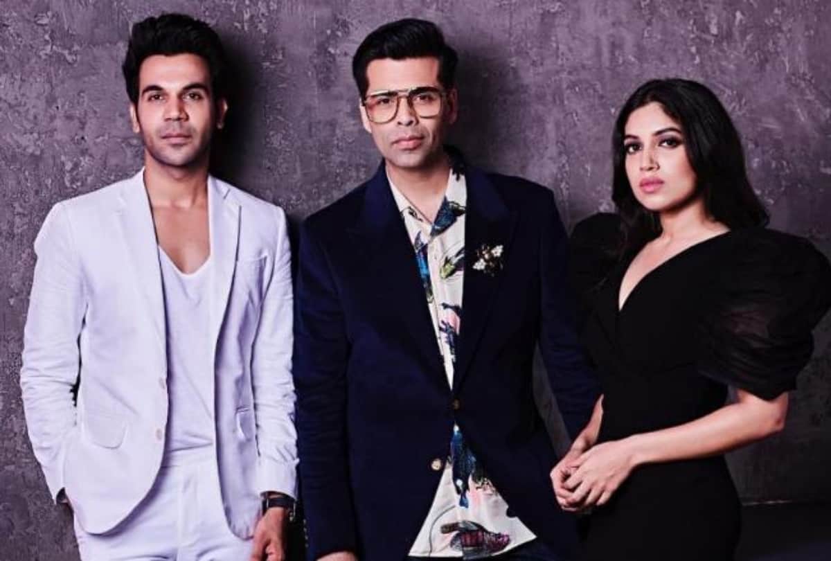 rajkummar rao and bhumi pednekar with karan johar on koffee with karan 6