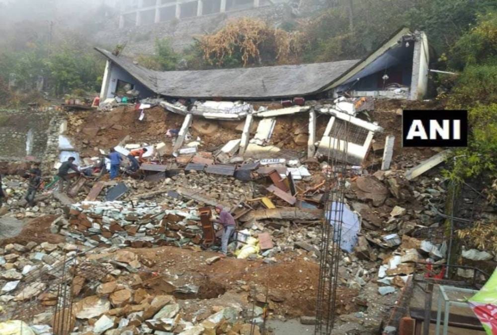 Schools building collapses due to heavy rain in gopeshwar