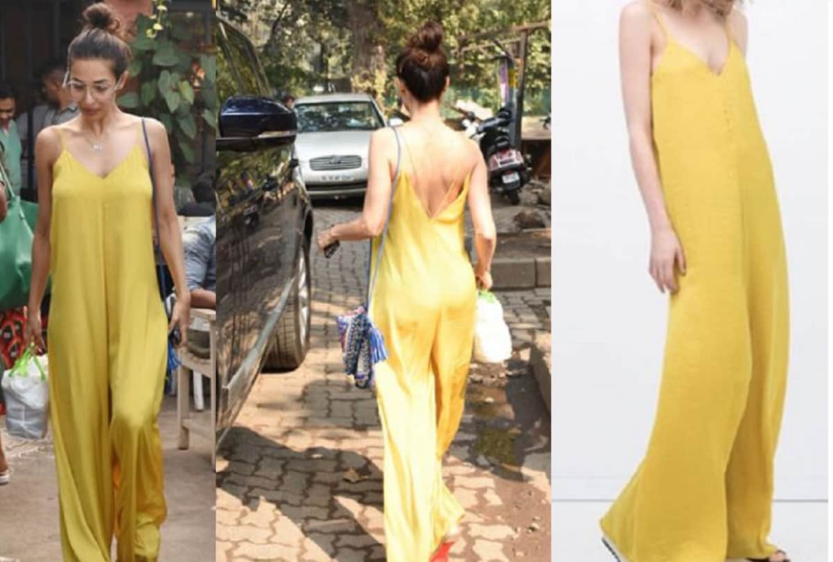 Malaika arora looks ravashing in lemon jumpsuit but her MA pendant is getting all the attention