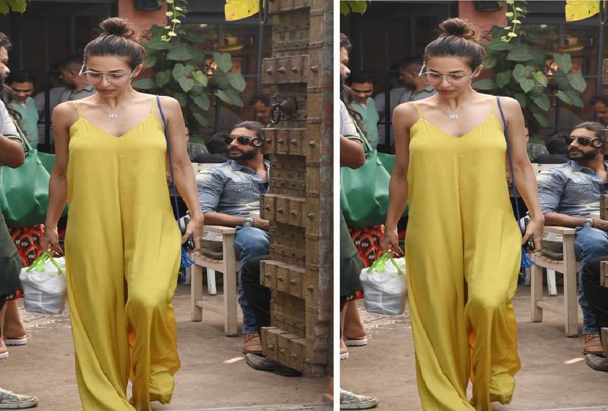 Malaika arora looks ravashing in lemon jumpsuit but her MA pendant is getting all the attention