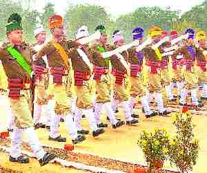 Police line parade rehersal
