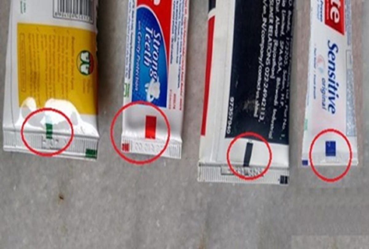 colour strip on toothpaste has vital information about its ingredients