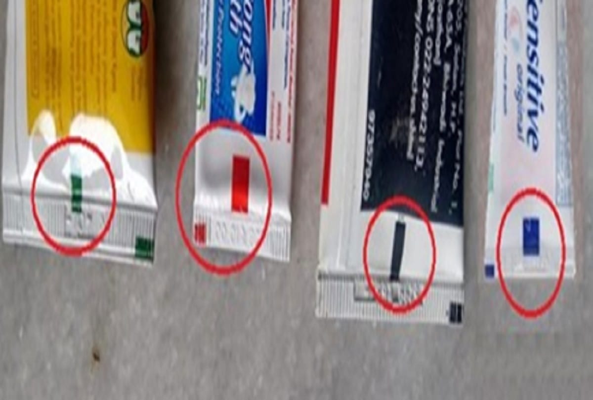 colour strip on toothpaste has vital information about its ingredients