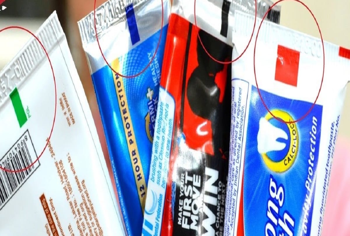 colour strip on toothpaste has vital information about its ingredients