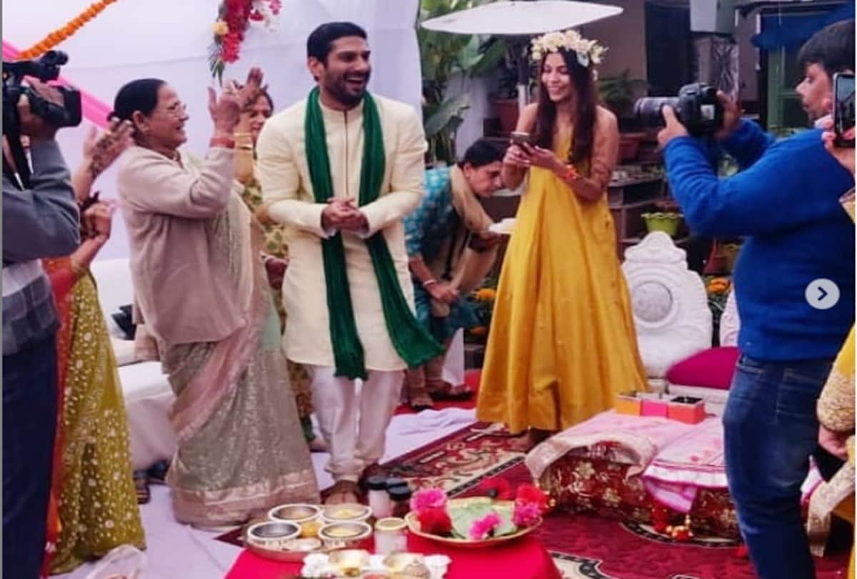 Prateik Babbar and sanya sagar mehendi and haldi ceremonies in the city of Lucknow