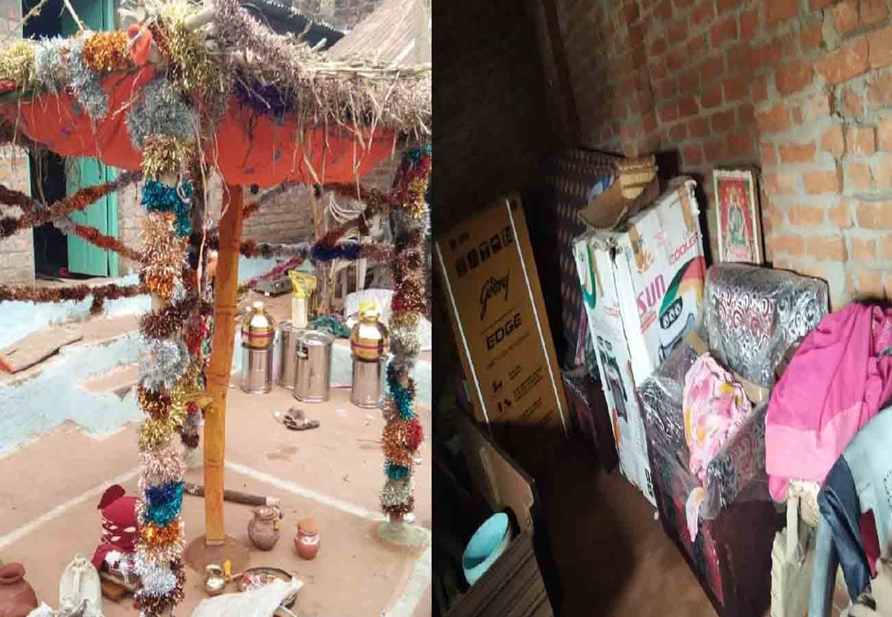 beating in wedding during jaymala in jalaun