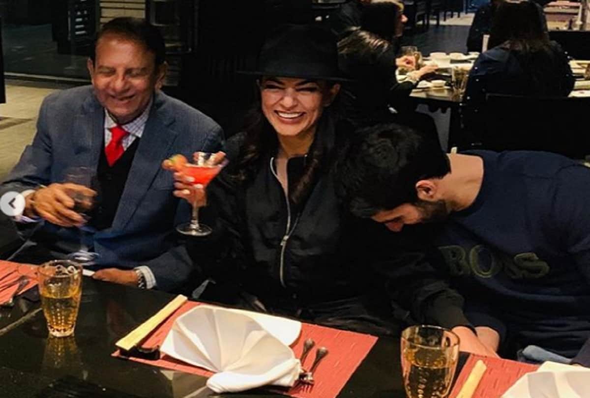 Sushmita Sen shared dinner date picture with father and boyfriend Rohman Shawl