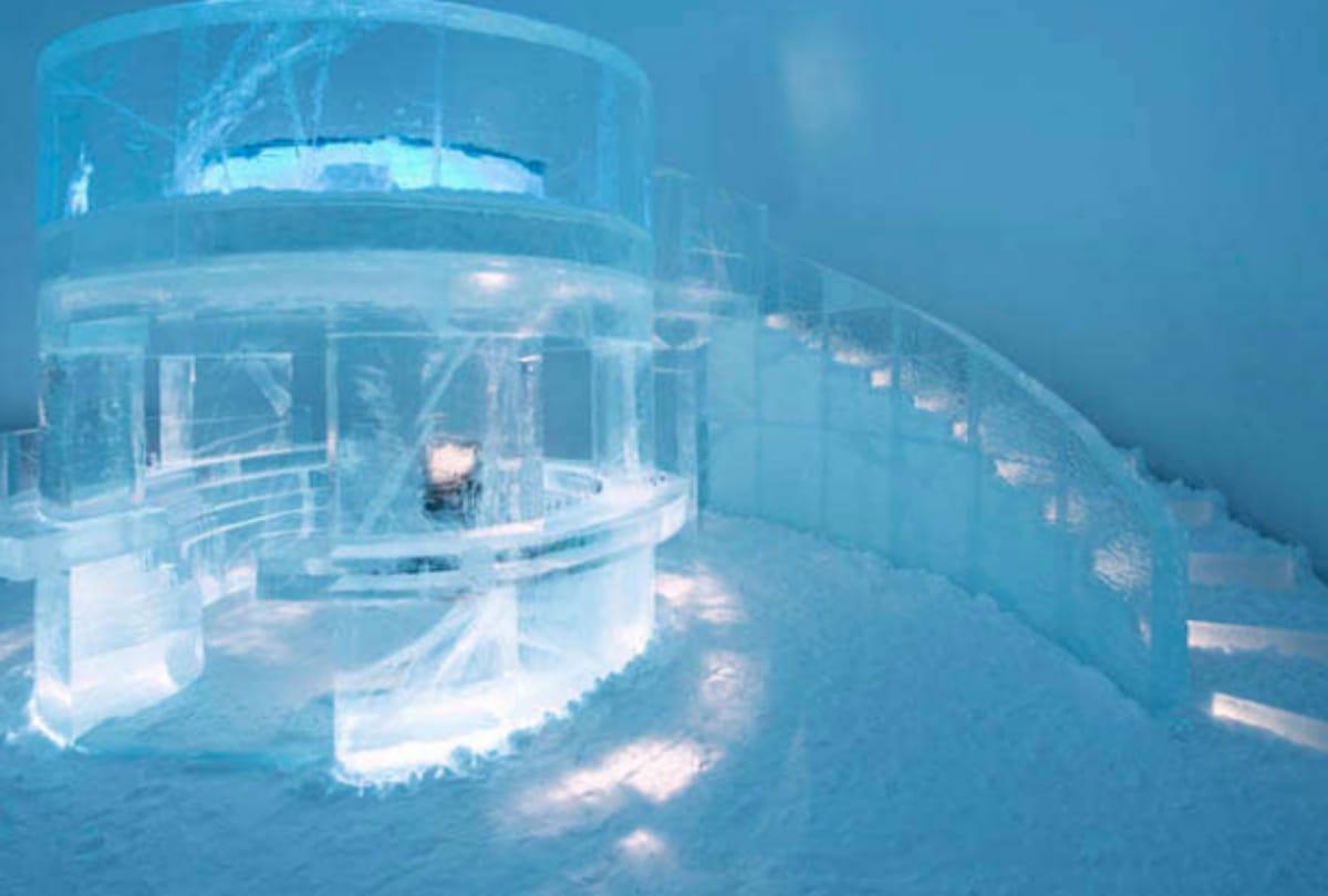 sweden ice hotel that melt into river in spring season