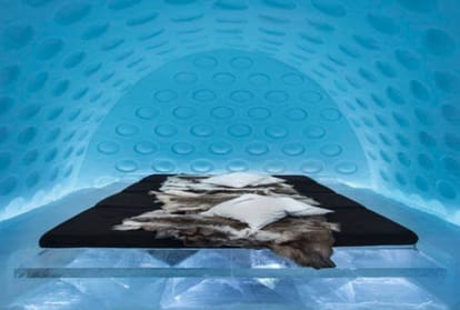sweden ice hotel that melt into river in spring season