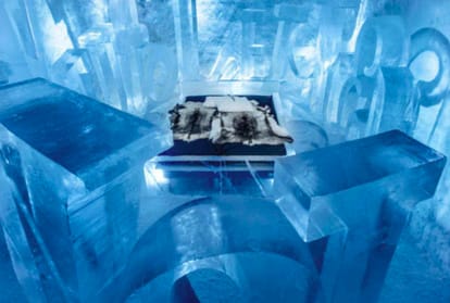 sweden ice hotel that melt into river in spring season