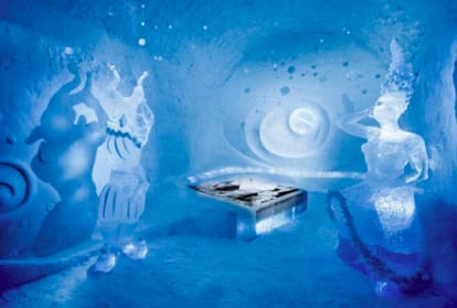sweden ice hotel that melt into river in spring season