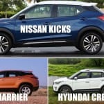 Hyundai Creta Vs Tata Harrier Vs Nissan Kicks