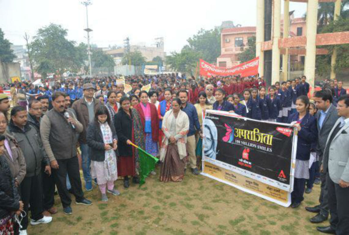 National Girls Child Day awareness rally held by aparajita 100 million smiles in firozabad