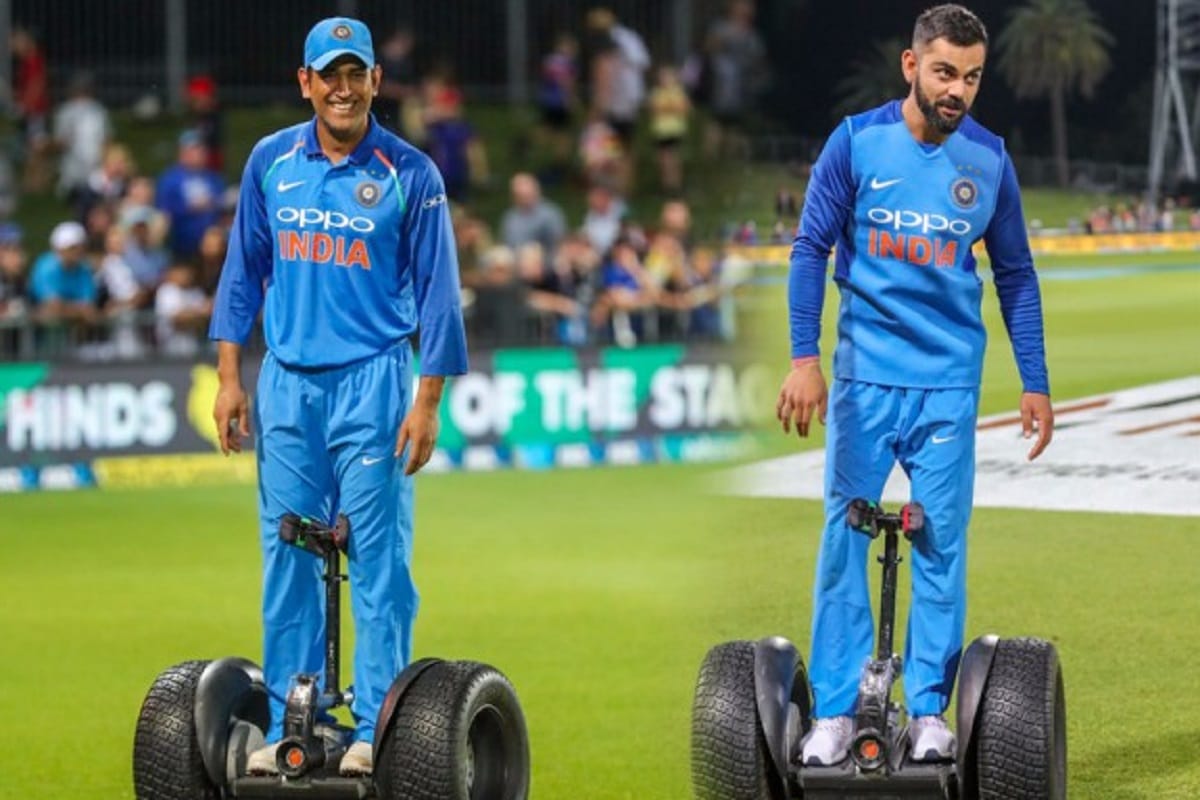 ms dhoni and virat kohli enjoy on segway scooter in new zealand