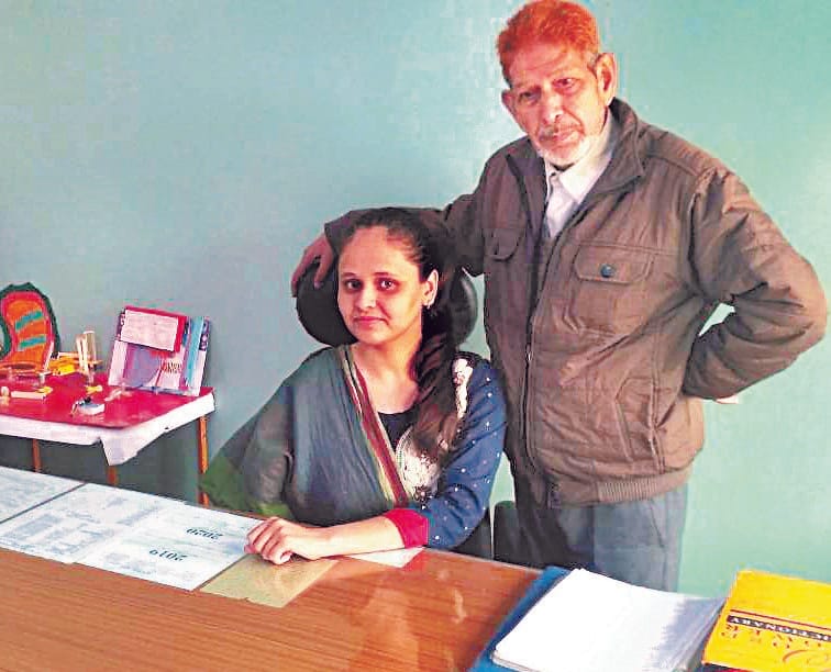 share a selfie with daughter at workplace on National girls child day in moradabad