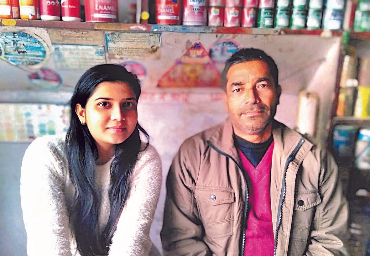 share a selfie with daughter at workplace on National girls child day in moradabad