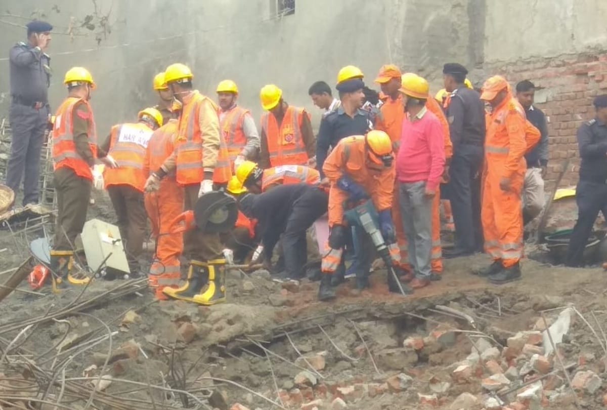 gurugram four storey building collapse 7 fear to trap under debri see in photos