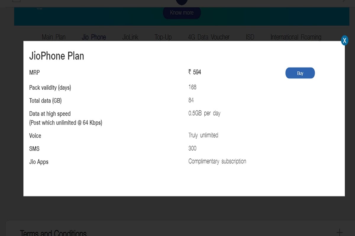 jio phone plan