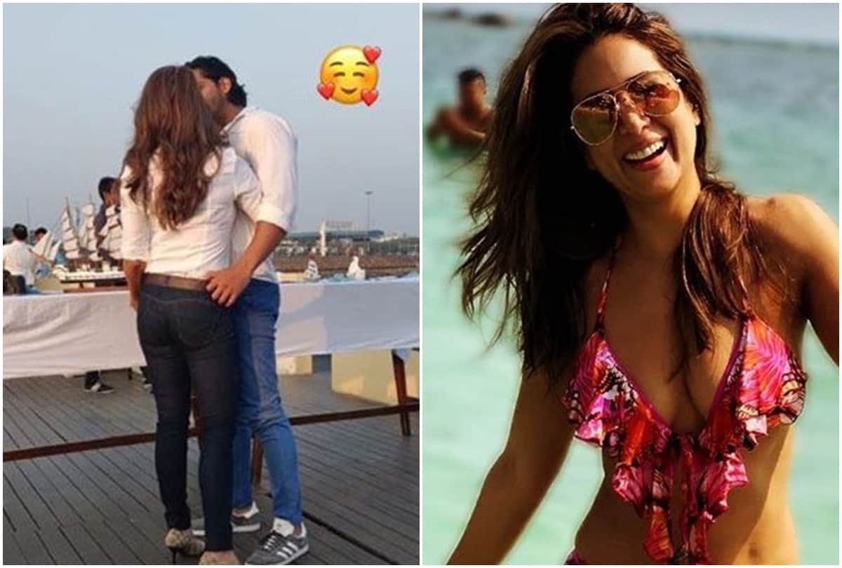 Kim Sharma Kisses Harshvardhan Rane See romantic pic of lovely couple