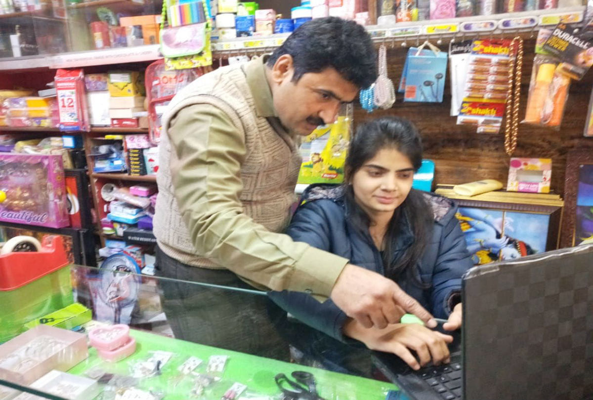 national girls day selfie with daughter at workplace in braj